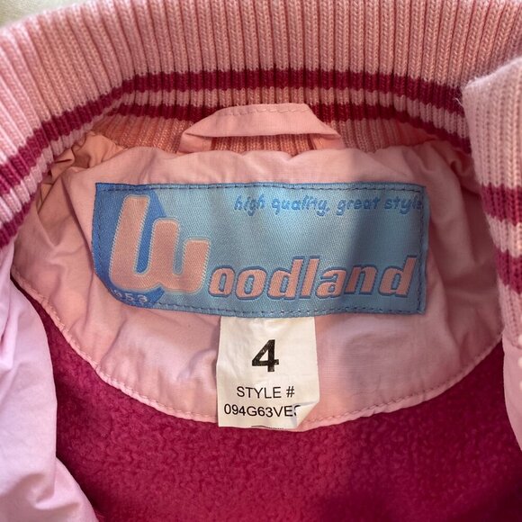Woodland Girls Pink Camping Outdoor Puffer Vest Size 4 - Picture 9 of 9